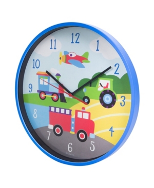 Wildkin Trains Planes Trucks Wall Clock