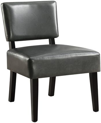 Monarch Specialties - Accent Chair - Dark Brown Leather-look Fabric