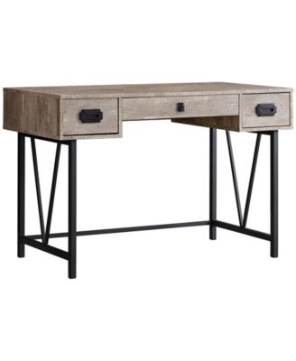Wood Grain 48"L Computer Desk in Taupe