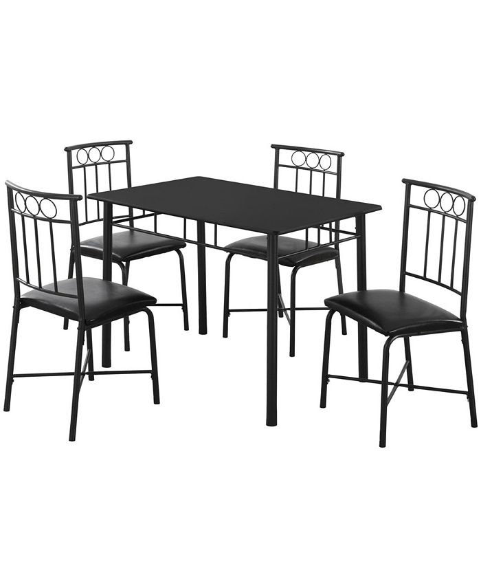 Monarch Specialties 5 Piece Leather Look Dining Set - Macy's