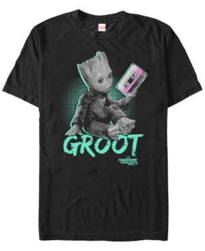Marvel Men's Guardians of the Galaxy Vol 2 Curious Neon Baby Groot Short Sleeve T-Shirt