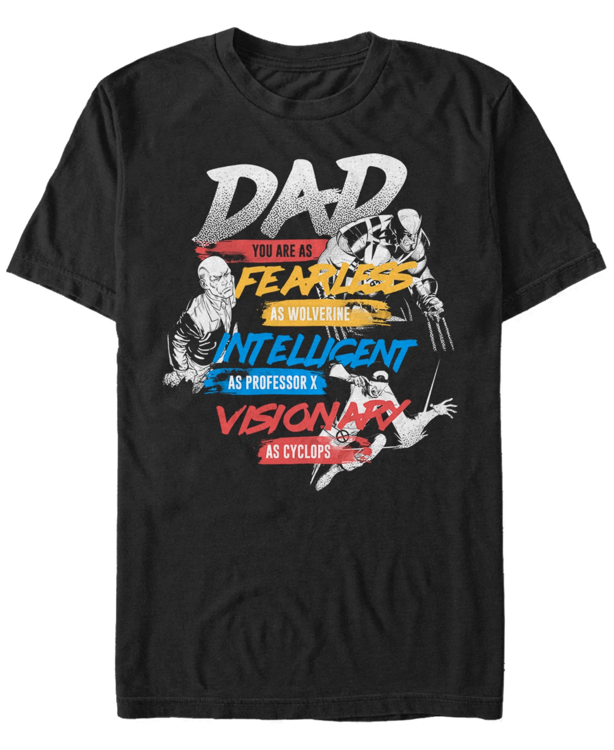 Marvel Men's Comic Collection Dad You Are An X-Men Short Sleeve T-Shirt - Black