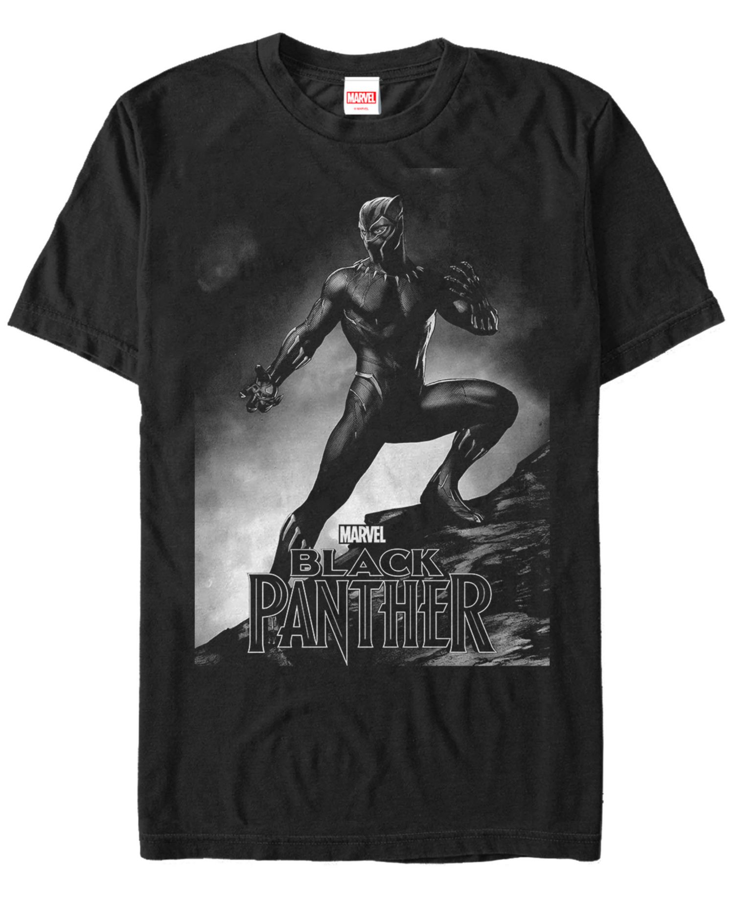 Marvel Men's Black Panther Posed Black Panther Short Sleeve T-Shirt