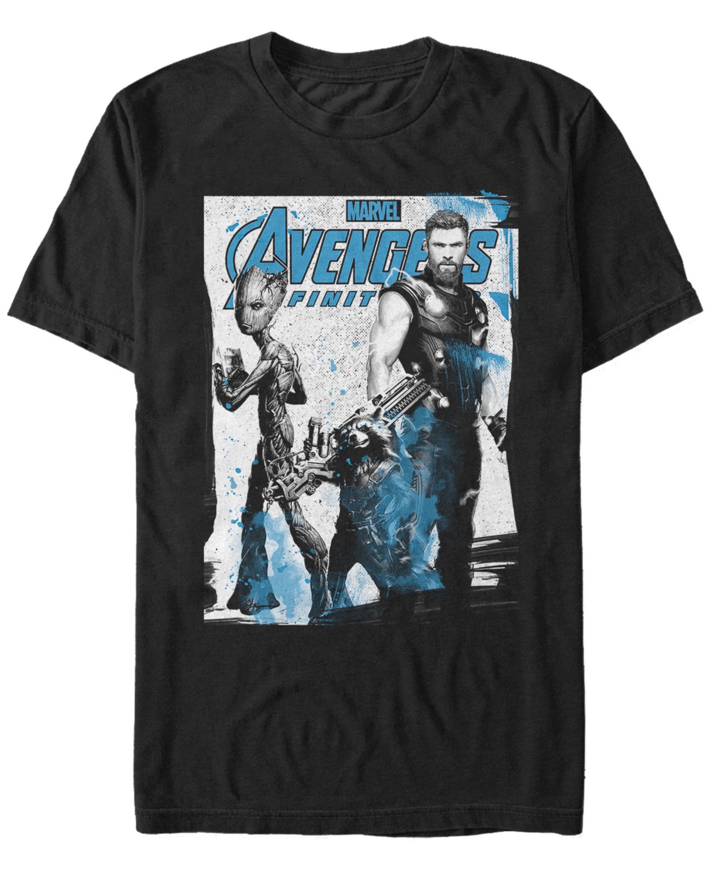 Мужская футболка Fifth Sun Marvel Avengers Infinity War Fighting Three Poster Short Sleeve, цвет: Чёрный — фото 2