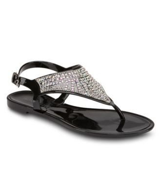 olivia miller rhinestone flip flops