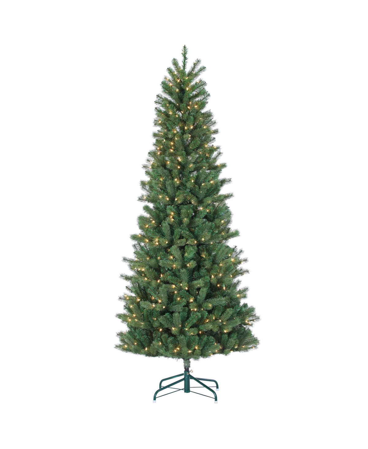 7.5Ft. Natural Cut Slim Montgomery Pine with 550 clear lights - Green