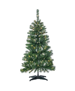 Sterling 4-foot High Pop Up Pre-lit Green Pvc Fir Tree With Warm White Lights