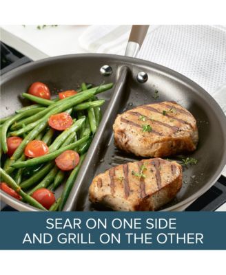 Advanced Home Hard-Anodized 12.5" Nonstick Divided Grill and Griddle Skillet