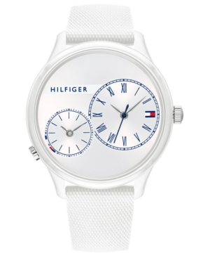 image of Tommy Hilfiger Women-s White Rubber Strap Watch 38mm
