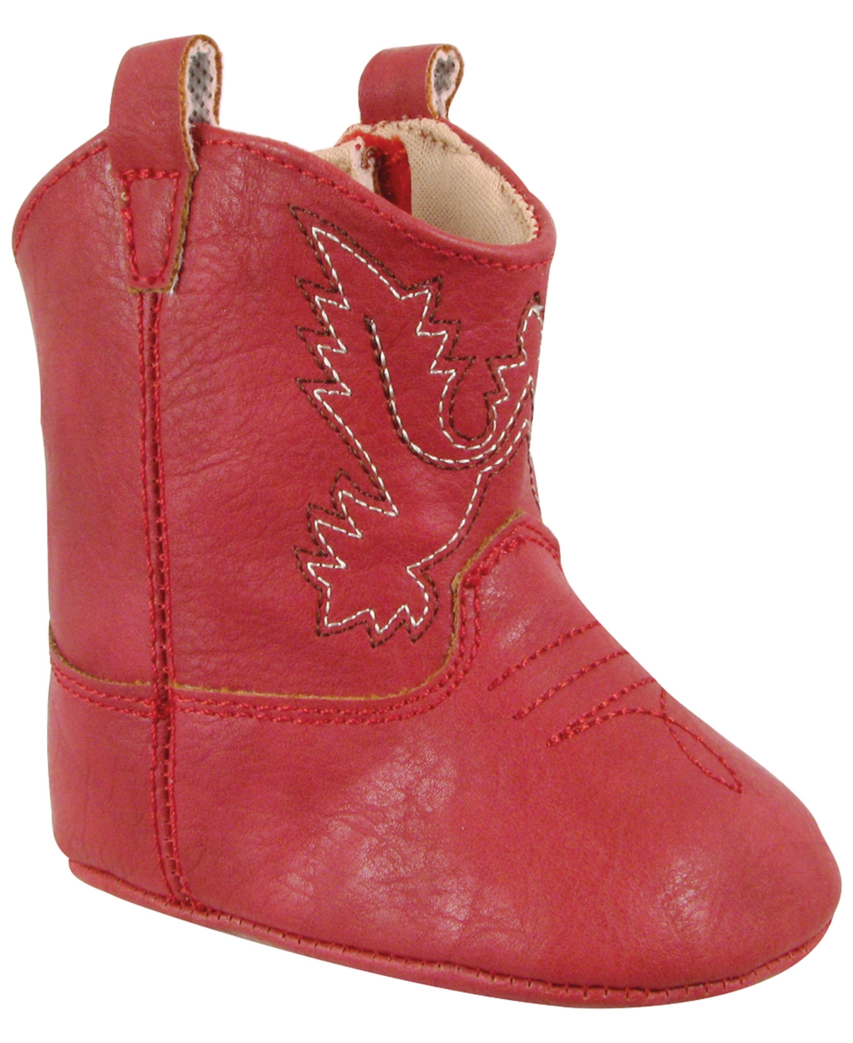 Baby Deer Baby Unisex Western Boot With Embroidery And Piping In Red