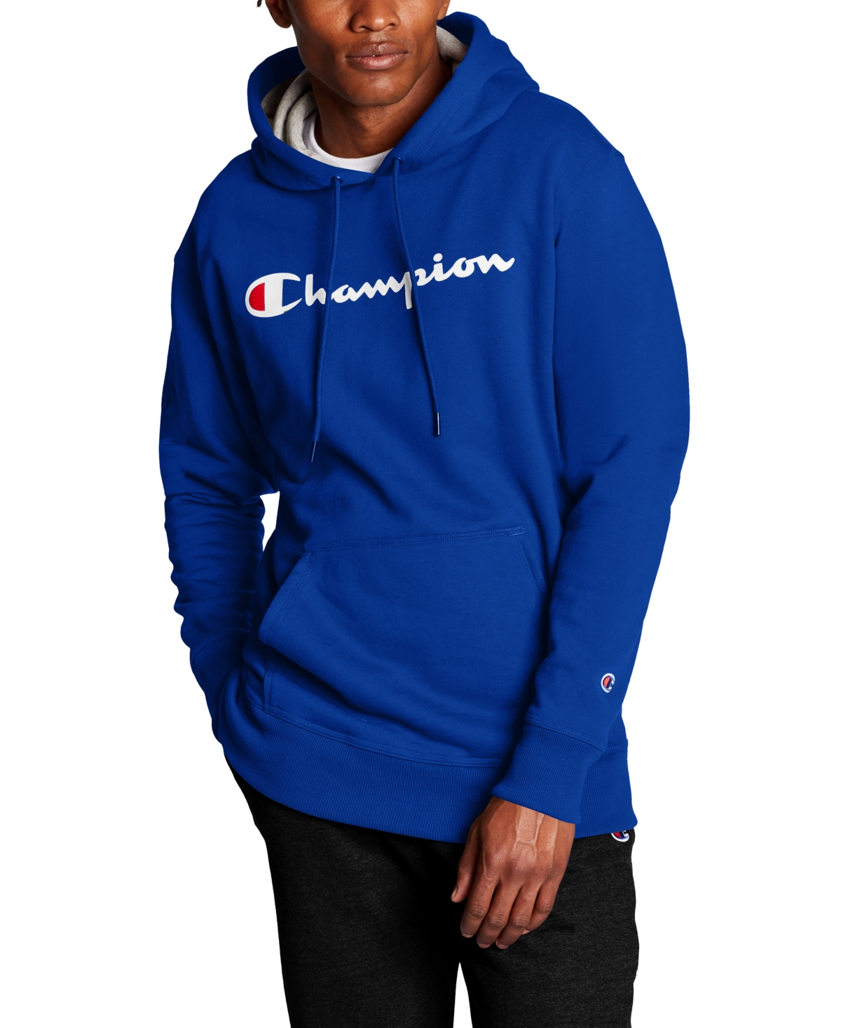 Champion Men's Script Logo Powerblend Hoodie