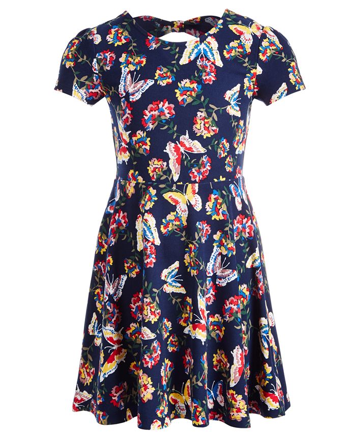 Epic Threads Little Girls Butterfly-Print Bow Back Dress, Created for ...
