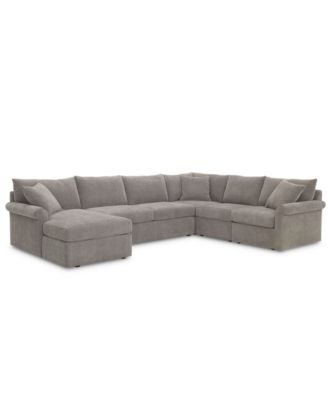CLOSEOUT! Wedport 5-Pc. Fabric Modular Sectional with Sleeper and Chaise, Created for Macy's