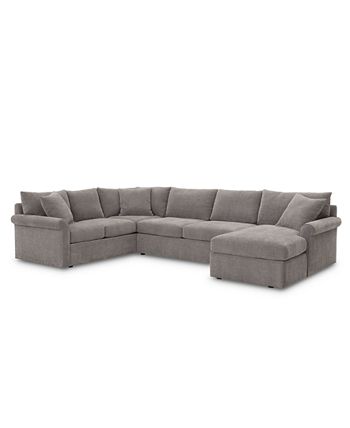 Furniture - Wedport 3-Pc. Fabric Sofa Return Sleeper Sectional Sofa with Chaise