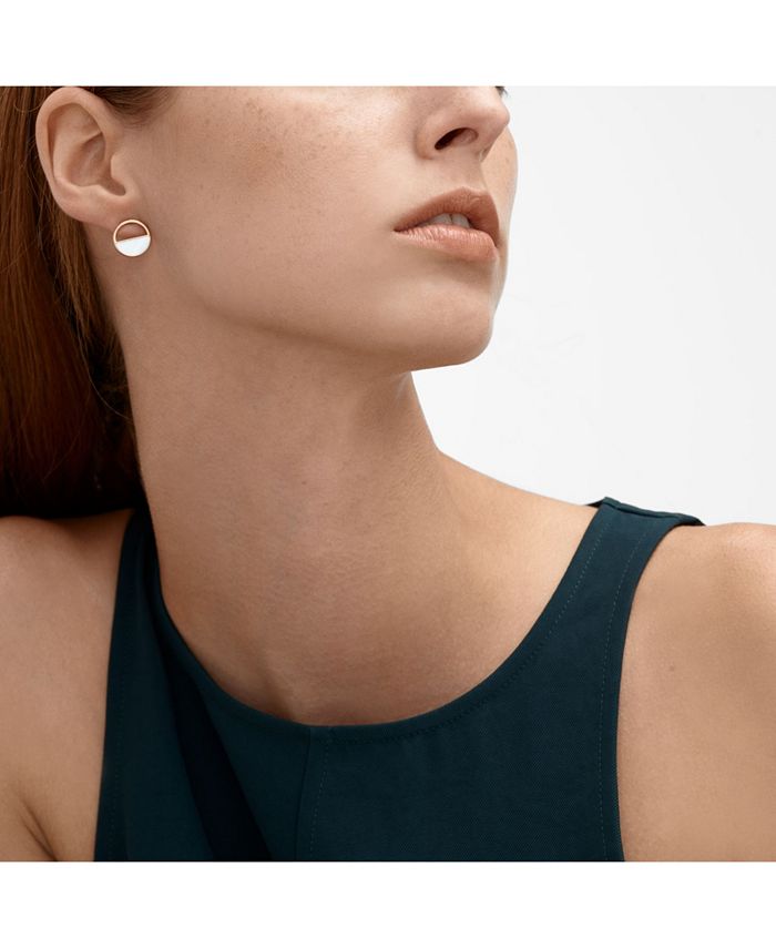 Women s Elin Stainless Steel Mother of Pearl Stud Earrings