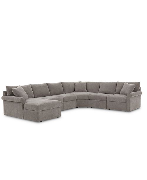 Furniture Wedport 6 Pc Fabric Modular Chaise Sectional Sofa With