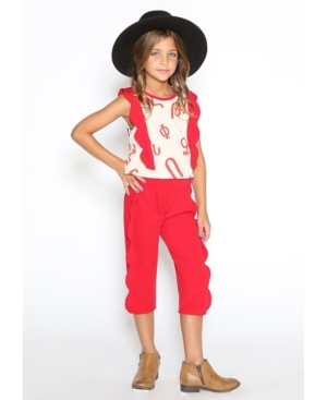 image of Lanoosh Big Girls Normal Fit Pant with Scallop Side Detail