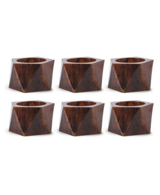 Wood Triangle Napkin Ring, Set of 6 - Macy's