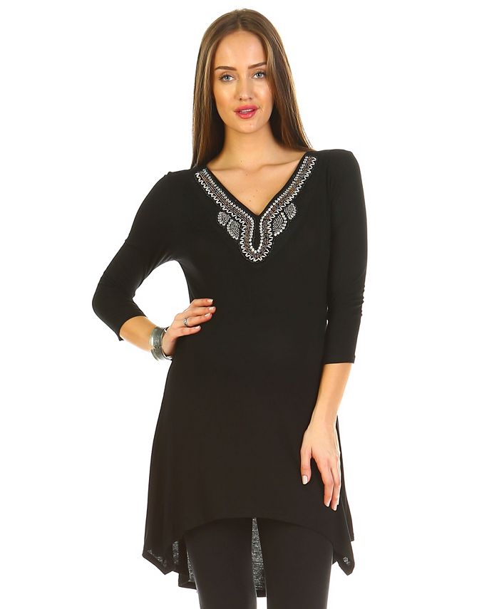 White Mark Maternity Sofia Embellished Tunic Top & Reviews - Tops ...