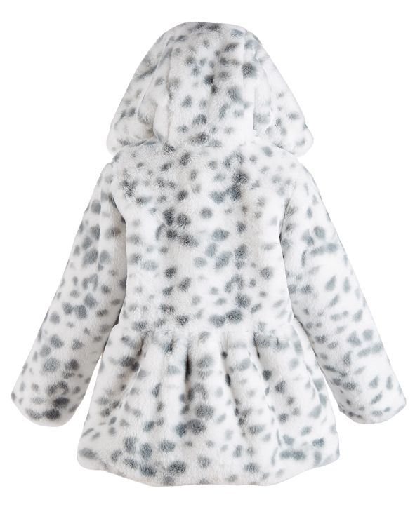 First Impressions Baby Girls Hooded AnimalPrint Fur Coat, Created for Macy's & Reviews Coats