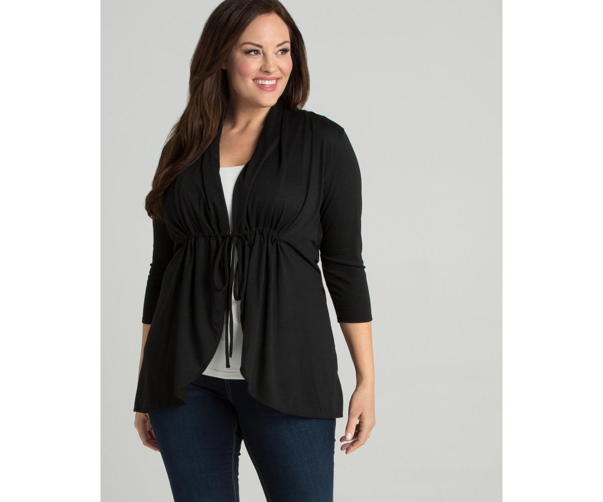 Plus Size Sunset Stroll Cardigan - Black noir