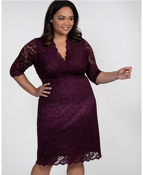 Kiyonna Women S Plus Size Scalloped Boudoir Lace Dress Reviews