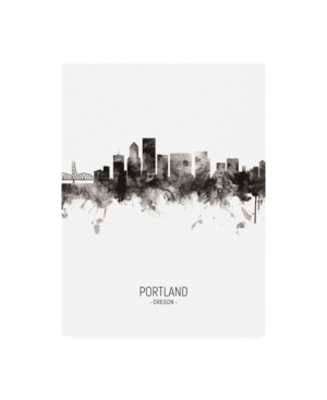 Trademark Global Michael Tompsett Portland Oregon Skyline Portrait Ii Canvas Art In Multi