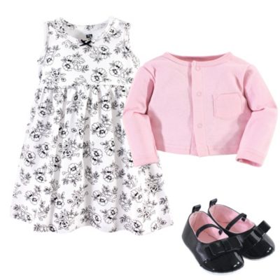 Cotton Dress, Cardigan and Shoe Set
