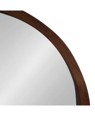 Hutton Round Wood Wall Mirror - 22" D