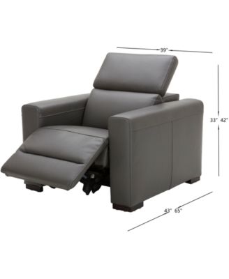 Nevio 39" Leather Power Recliner with Rachet Headrest