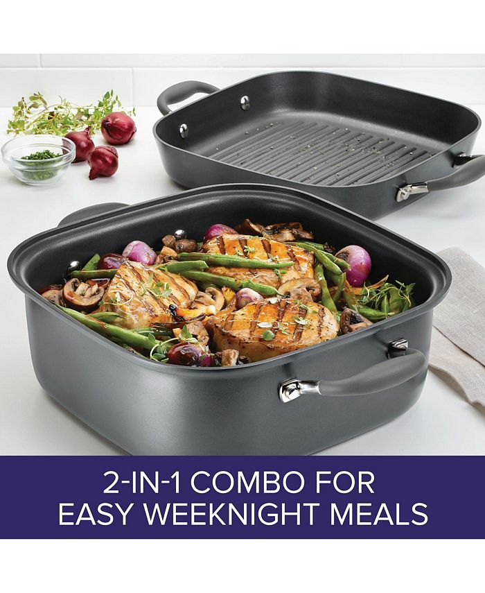 Anolon Advanced Home HardAnodized Nonstick Two Step Meal Set, 7Qt