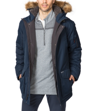 HAWKE & CO. OUTFITTER MEN'S BIG & TALL LONG SNORKEL PARKA WITH FAUX FUR HOOD