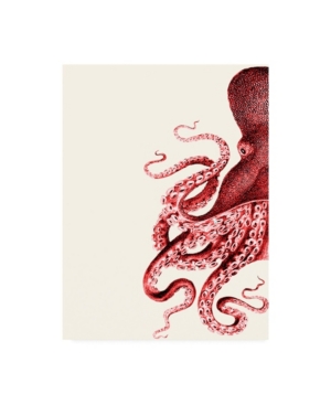 Trademark Global Fab Funky Octopus Red And White A Canvas Art In Multi