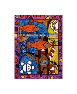 Trademark Global Oscar Ortiz Orange Fish Abstract Canvas Art In Multi