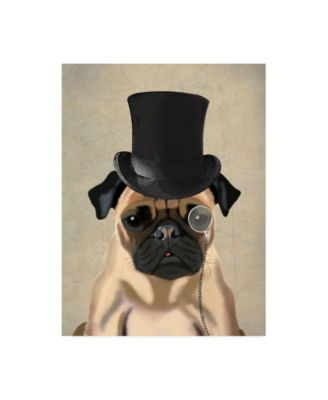 Fab Funky Pug, Formal Hound and Hat Canvas Art - 15.5