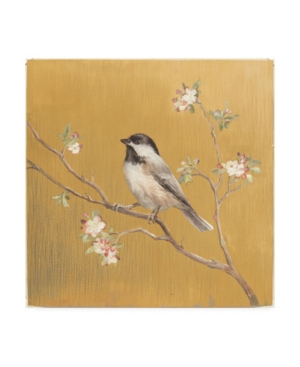 Trademark Global Danhui Nai Black Capped Chickadee On Gold Canvas Art In Multi