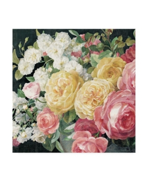 Trademark Global Danhui Nai Antique Roses On Black Crop Canvas Art In Multi