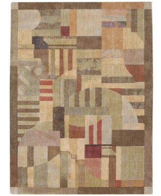 Nourison Home - "Somerset ST22 Deco Columns" Area Rug, 5' 6"x 7' 5"