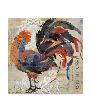 Trademark Global Evelia Designs Rooster Flair V Canvas Art In Multi