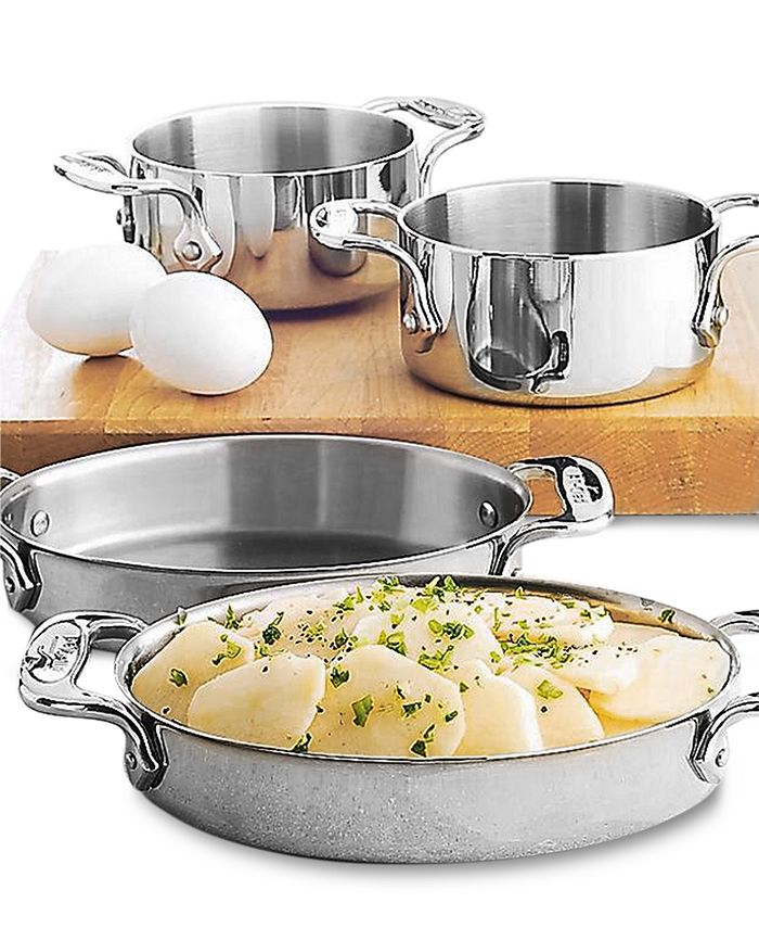 NIB ALL-CLAD STAINLESS SET OF TWO 7-INCH OVAL BAKERS 59900 