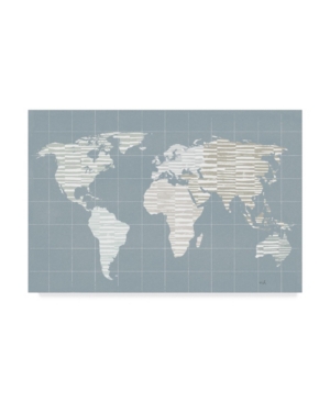 Trademark Global Moira Hershey Calm World Map Grid Canvas Art In Multi