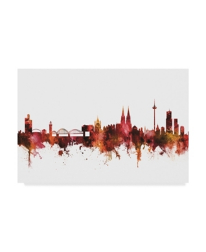 Trademark Global Michael Tompsett Cologne Germany Skyline Red Canvas Art In Multi