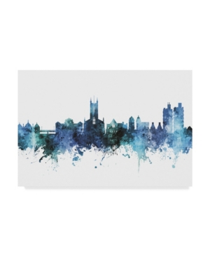 Michael Tompsett Stoke-On-Trent England Skyline Blue Canvas Art - 20
