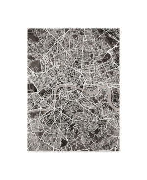 Trademark Global Michael Tompsett London England Street Map Black Canvas Art In Multi