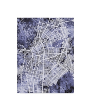Michael Tompsett Cali Colombia City Map Blue Canvas Art - 20