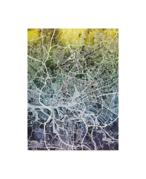 Michael Tompsett Hamburg Germany City Map Blue Yellow Canvas Art - 20