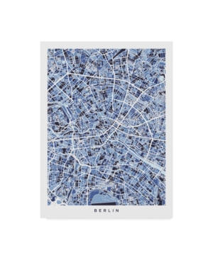 Trademark Global Michael Tompsett Berlin Germany City Map Blue Canvas Art In Multi