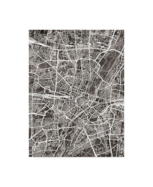TRADEMARK GLOBAL MICHAEL TOMPSETT MUNICH GERMANY CITY MAP BLACK CANVAS ART