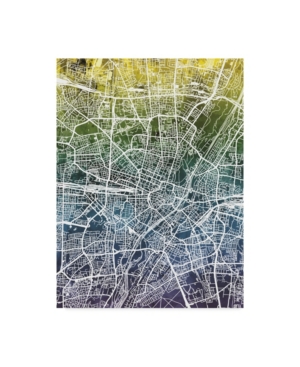 Trademark Global Michael Tompsett Munich Germany City Map Blue Yellow Canvas Art In Multi