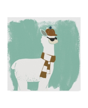 Trademark Global June Erica Vess Bundle Up Llama Iv Canvas Art In Multi